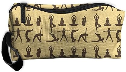 Cosmetic Bags Brush Pouch Makeup Bag Yoga Silhouettes Pack Zipper Wallet Hangbag Carry Case Pen Organizer Wristlet Holder