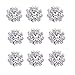 HABIBEE 16 pcs/pack 15mm New Style DIY Flatback Diamond Alloy Rhinestones Button Flower Spark Jewelry Accessory No Hole for Sewing