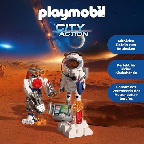 Space ESA Astronaut mit Roboter | Mit Mars-Crawler, Analyse-Station & 3 Gesteinsproben | Weltraumforschung im Kinderzimmer | Hochwertiges Spielzeug Set | Für Kinder ab 4 Jahren | 72014