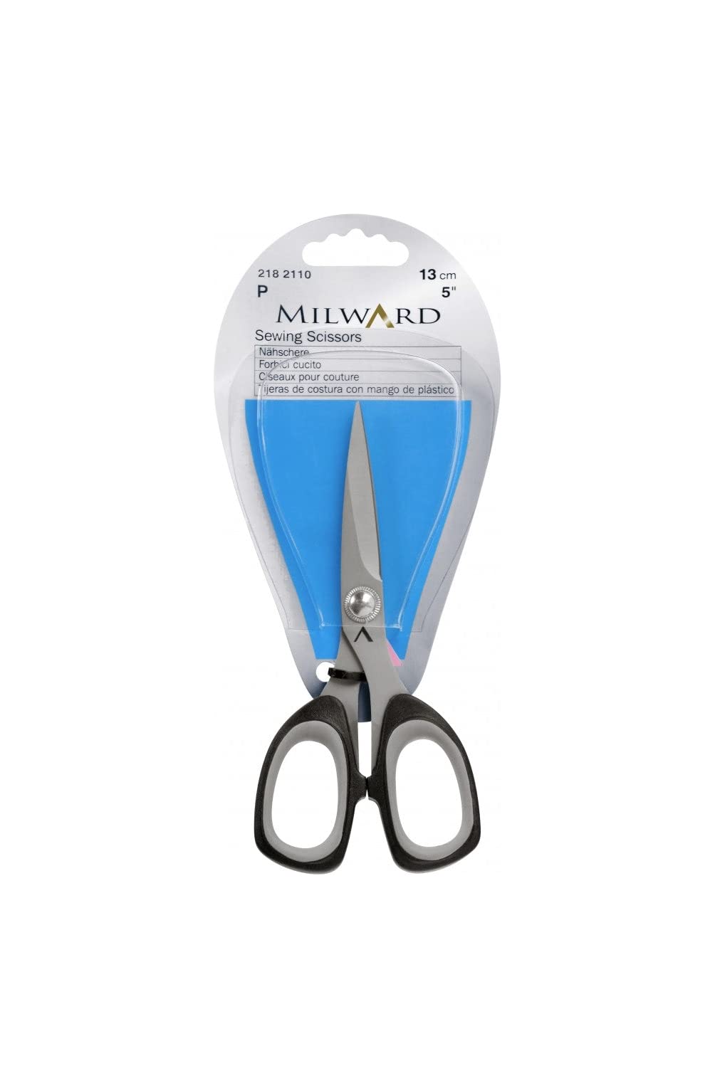 Milward 2182110 1 x Sewing Scissors with Soft Handle, Multi-Colour, 13 cm