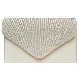 Color Scissor Evening Clutch, Womens Satin Rhinestone Envelope Clutch Purse For Wedding And Party Apricot
