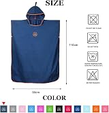 Hiturbo Changing Robe Towel Poncho with Hood Navy One Size view 2