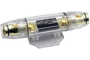 ZOOKOTO 100A 0/2/4 Gauge AWG Car Auto Audio Amplifier 1 in 1 Out ANL Fuse Holder Cable Blocks Distribution Holder Gold Plate