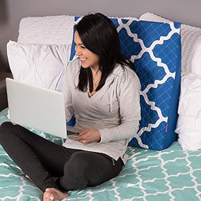 Amazon Com Dmi Wedge Pillow To Support And Elevate Neck Head And Back For Acid Reflux Or Feet And Legs To Reduce Back Pain And Improve Circulation With Removable Cover 7x24x24 Inches Blue