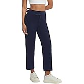 baleaf Womens 25" Petite Pants High Waisted Athletic Pant with Zipper Pockets Travel Golf Work Casual