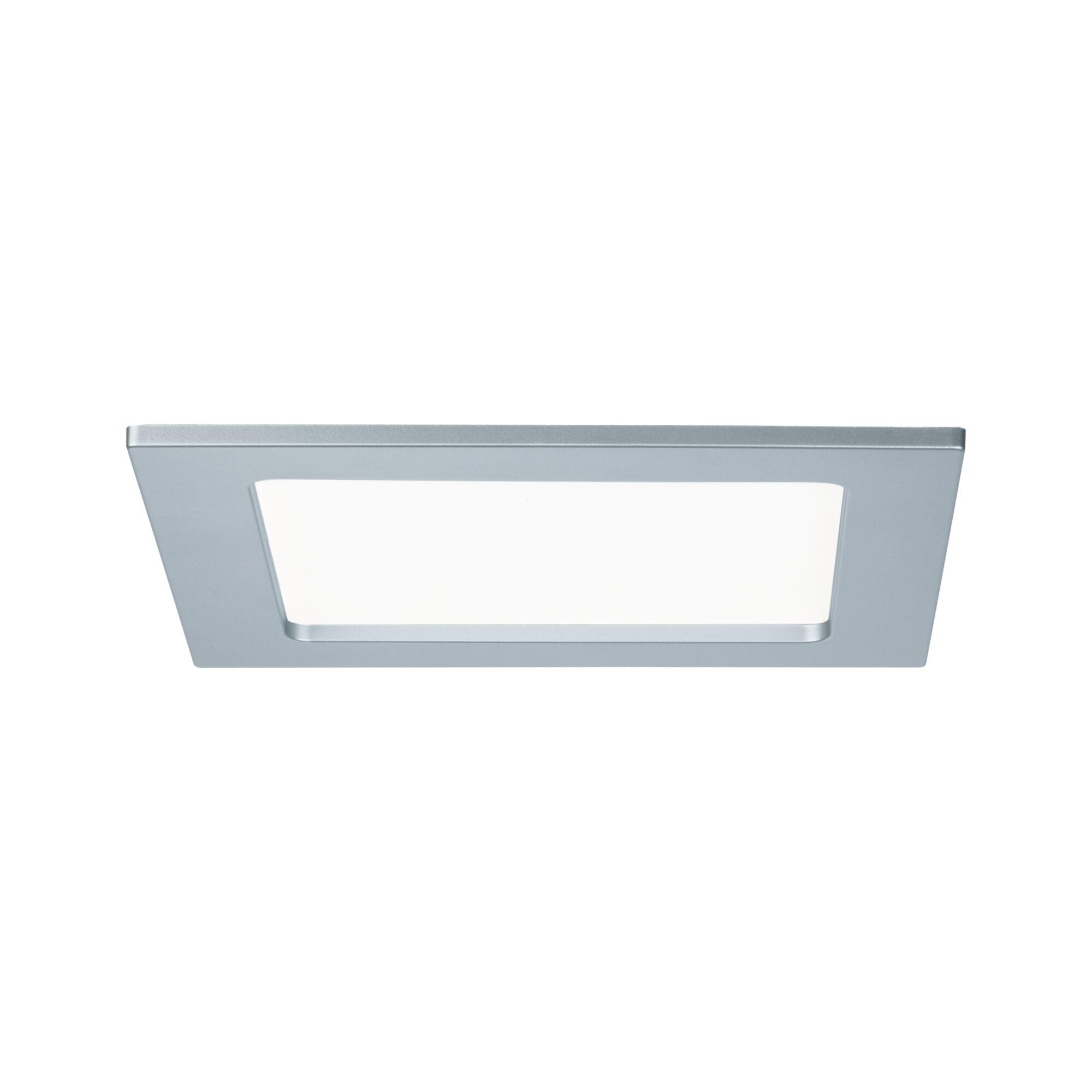 Paulmann 92077 Square Ceiling 4000 K Neutral White LED Panel Chrome Matt IP44 Splashproof Includes Bulb Recessed Light Plastic 12 W