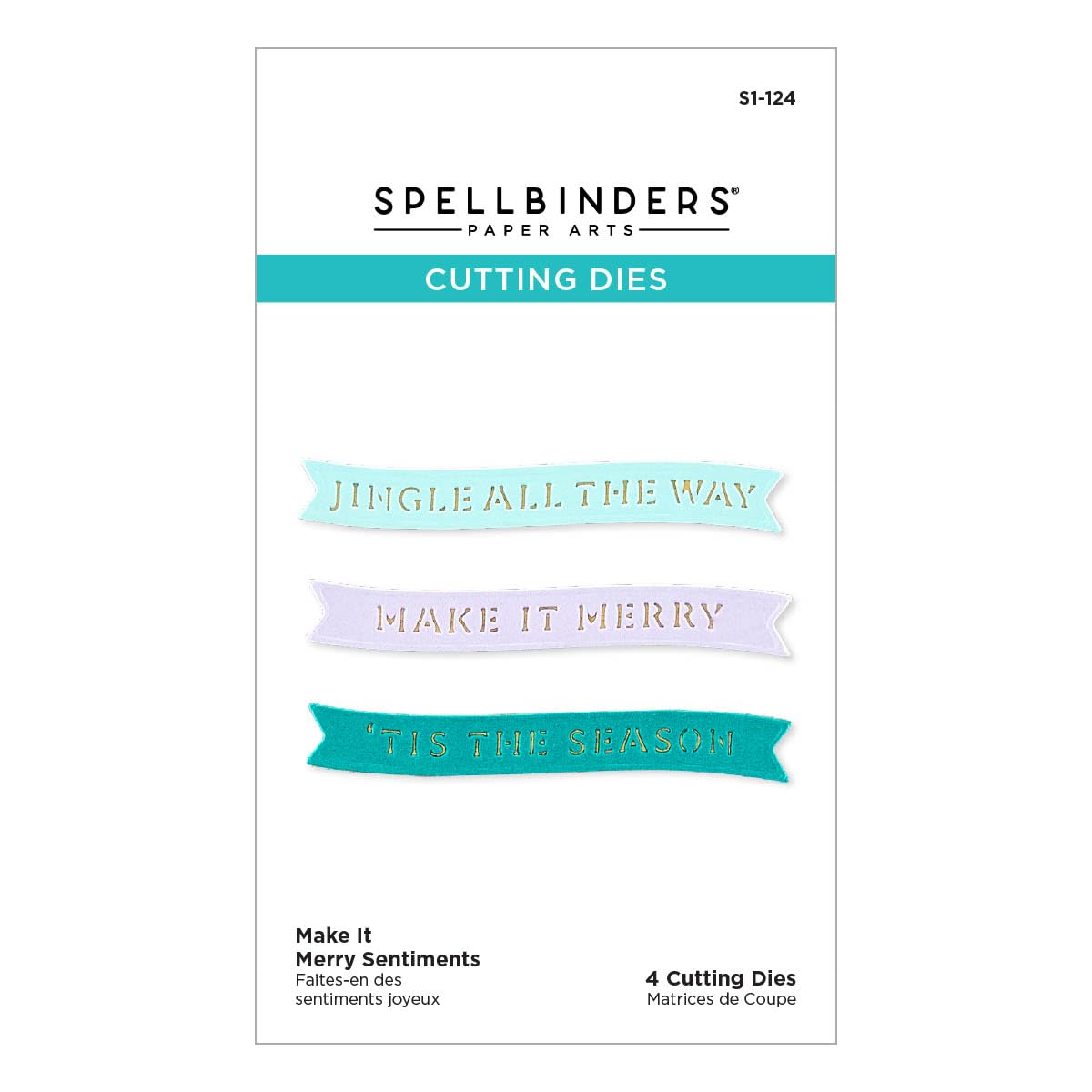 Spellbinders Make It Merry Sentiments Etched Dies from The Make It Merry Collection