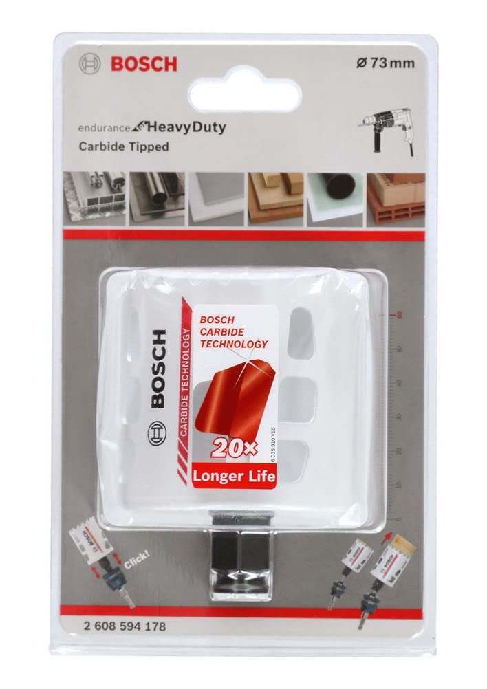 Bosch Professional Tungsten Carbide Hole Saw Endurance for Heavy Duty (Ø 73 mm, Drill accessories)