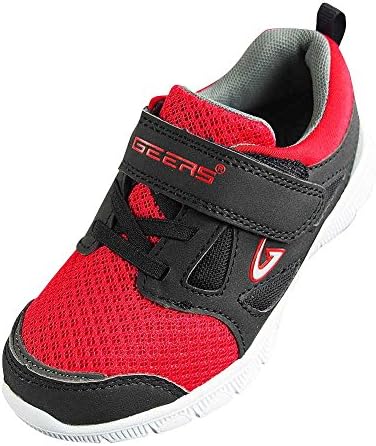 Geers - Boys Athletic Faux Lacing Running Sneaker, Red, Black 39482-10MUSToddler