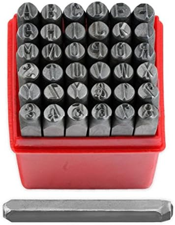 1/4" 36pc Letter &amp; Number Stamp Punch Set 6mm Hardened Steel Metal Wood Leather