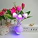 Warmstor 4 Pack Plug in Mushroom Night Light, Rose Clove Flowers Mushrooms Colors Changing Nightlight Feeding Bedside Lamp for Nursery Bedroom Bathroom and More
