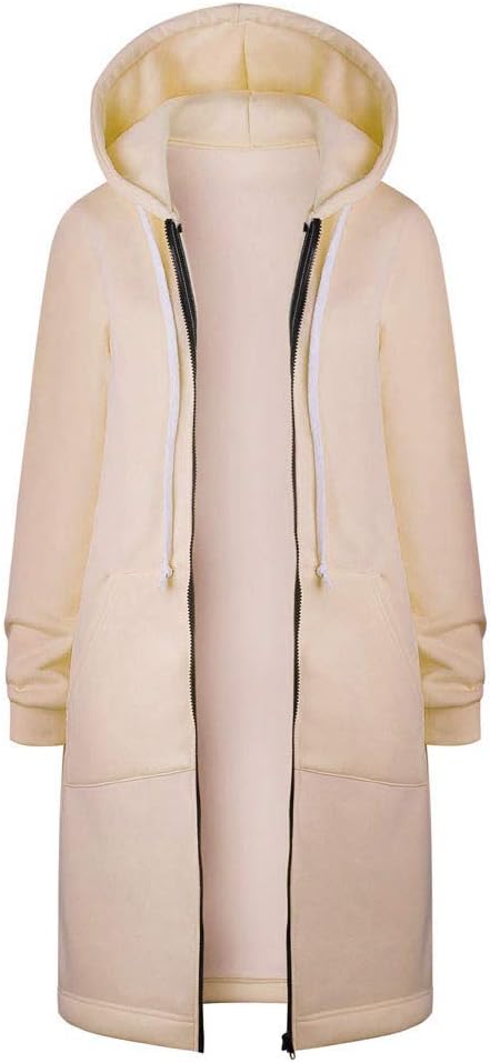 KaloryWeeWinter Sale Clearance Coats Women Warm Zipper Open Hoodies Sweatshirt Long Coat Jacket Tops Outwear
