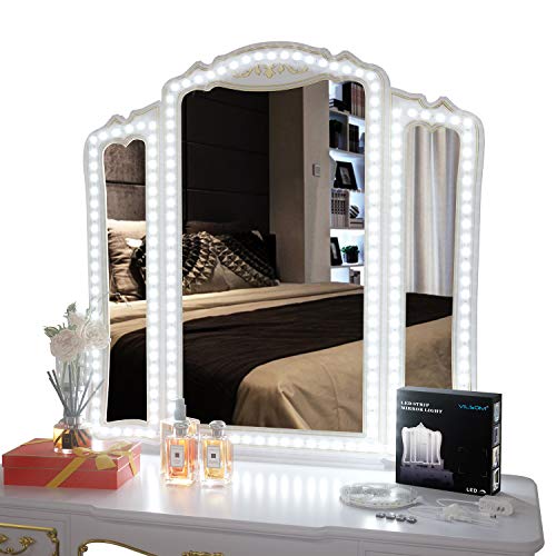 Led Vanity Mirror Lights Kit,ViLSOM 13ft/4M 240 LEDs Make-up Vanity Mirror Light for Vanity Makeup Table Set with Dimmer and Power Supply,Mirror not Included.