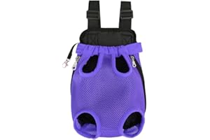 FXGJDENG Pet Carrier Backpack - Adjustable Pet Front Cat Dog Carrier Backpack Travel Bag,Legs Out,Easy-Fit for Traveling Hiking Camping for Small Medium Dogs Cats Puppies. (Deep Purple, Medium)