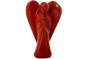ANAYA AGATE Angel Statue – 2" Beautiful Gemstone Guardian Angel – Natural Red Jasper Crystal Angel – Hand-Carved Angel Charms for Protection, Love, Peace, and Positive Energy – Angel Figurines