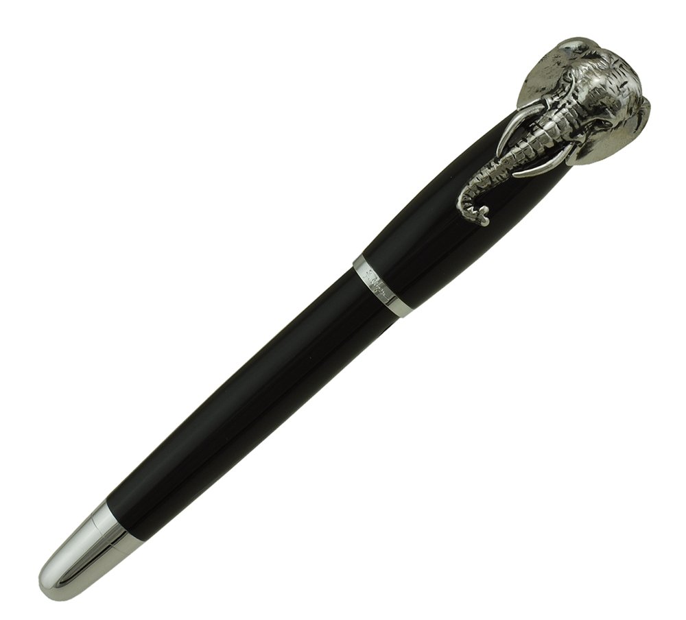 Asvine Fountain Pen,Fuliwen Elephant Pen for Writing, Black Barrel Classic Design Medium Nib with Ink Refill Converter — image 1