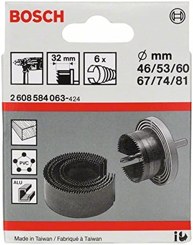 Bosch 2608584063 Hole Cutter Set (6-Piece), Black/Grey, 46 - 81 mm - Image 3