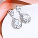 EVER FAITH Women's Cubic Zirconia Crystal Wedding Tear Drop Earrings Clear Silver-Tone
