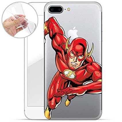 FINOO | iPhone 7 Plus Weiche Flexible lizensierte Silikon-Handy-Hülle | Transparente TPU Cover Schale mit Justice League Moti