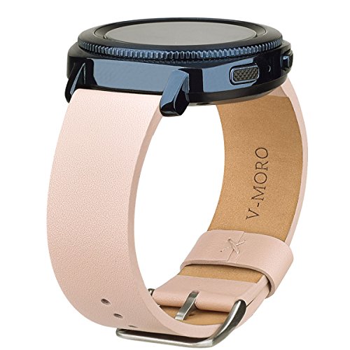 Gear Sport / Gear S2 Classic Bands, V-Moro 20mm Softer Leather Band Women Bracelet Strap for Samsung Gear Sport Smartwatch R600 GPS and Gear S2 Classic SM-R732/SM-R735 6.1"-8.2"(Pink)