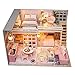SPILAY Dollhouse Miniature with Furniture,DIY Dollhouse Kit Mini Modern Apartment Model Plus with Dust Cover & Music Box ,1:24 Scale Creative Doll House Toys for Children Girl Gift (Girlish Dream)