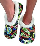 Snoozies Womens Multi Artisan Comfy Soft Fleece Slipper Socks