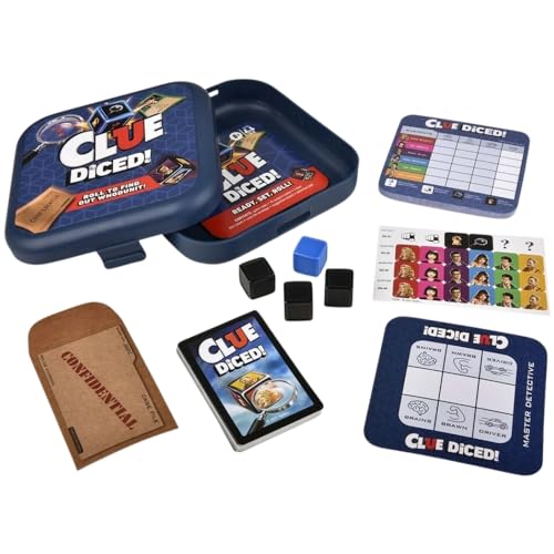 Hasbro Gaming Clue Diced Game, Easy to Learn Game, Quick Game, Portable Travel Game, Family Board Game, Fast Game for Kids Ages 8 and Up