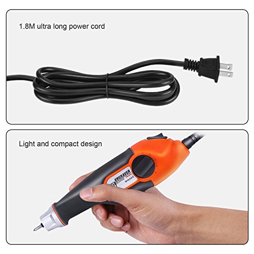 DIY Electric Engraver Carving Kit includes Replaceable Tungsten Carbide Steel Bits, Letter and Number Templat - Thumbnail 2