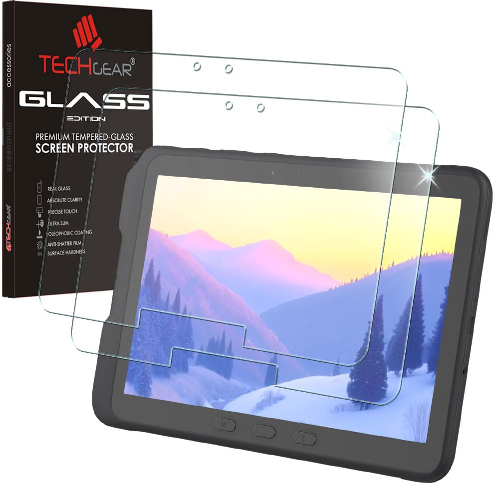 TECHGEAR 2-Pack Tempered Glass Screen Protectors for Samsung Galaxy Tab Active 4 Pro/Tab Active Pro 10.1" (T540 T545 T547 T630 T637) – 9H Toughness, HD Clarity, Scratch-Resistant