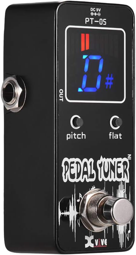 Hippopy Pedal Tuner PT-05 Chromatic Tuner Pedal with Pitch Calibration & Flat Tuning Full Metal Shell True Bypass