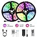 LED Strip Light Kit 32.8ft Flexible Tape Lights 5050 SMD RGB Rope Light with 44 Keys IR Remote Controller and 12V Power Adapter for Home Kitchen Party Deco