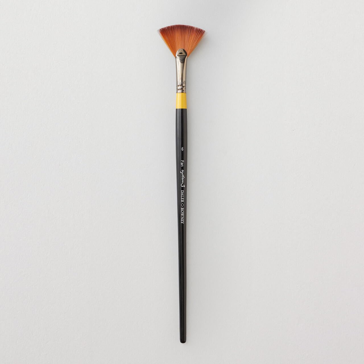 Daler-Rowney System3 Acrylic Brush, Stiff Synthetic Hair, Long Handle, Fan, 6