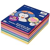 Pacon PAC6555 Lightweight Construction Paper, 10 Assorted Colors, 9" x 12", 500 Sheets