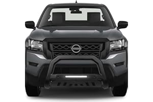TLAPS 7422441513599 Compatible With 2022-2024 Frontier Matte Black AVT Style LED Light Bull Bar Guard with Skid Plate & ACC Open