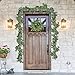 SUPLA 2 Pcs Faux Silver Dollar Eucalyptus Leaves Greenery Garland Total 12Ft Long Artificial Eucalyptus Twig Vine Garland Decorative Fake Hanging Eucalyptus for Greenery Decor Wedding Floral Mantle