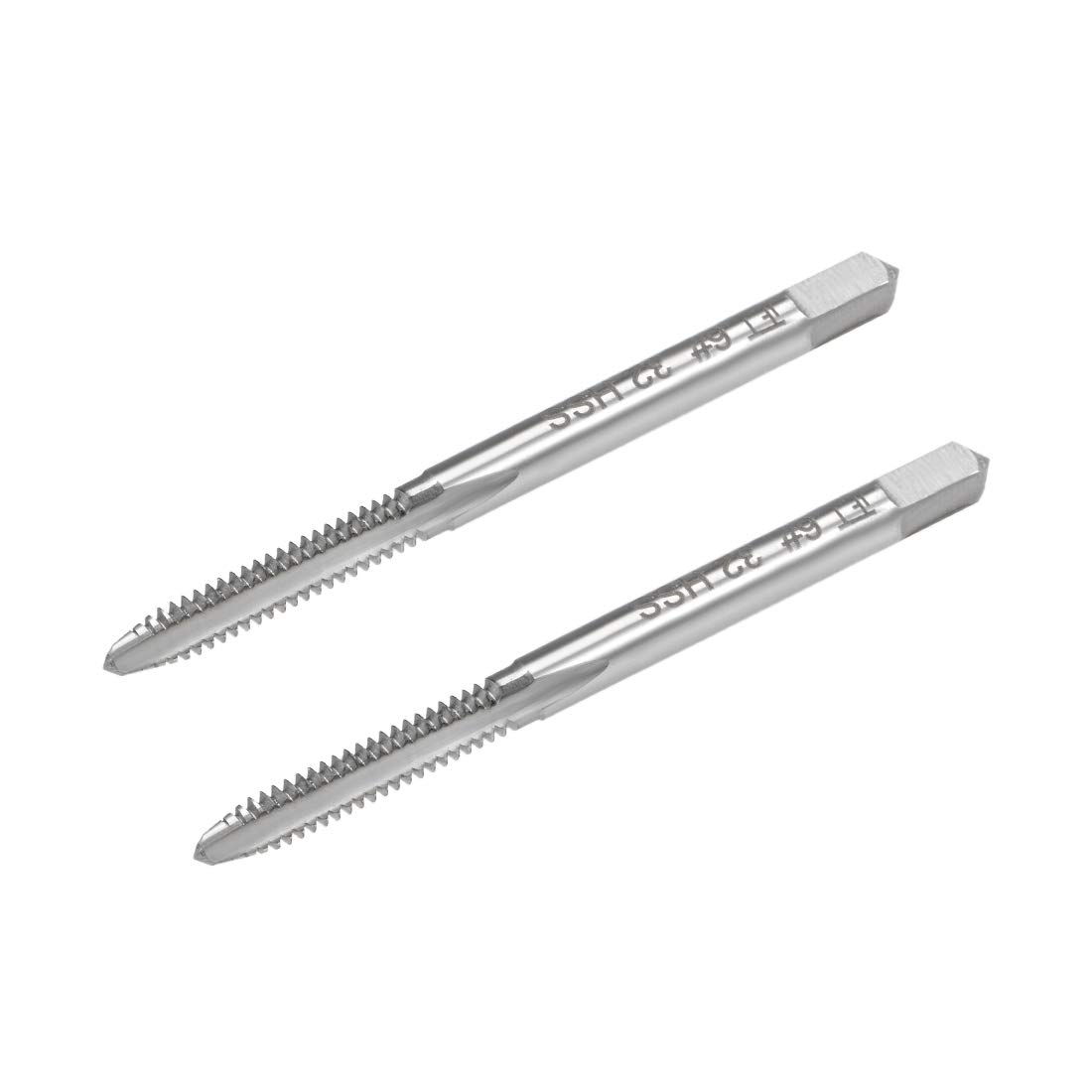 sourcing map Machine Tap #6-32UNC Thread 2B Class 3 Flutes High Speed Steel Screw Threading Tap Tapping Tool 2pcs