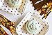 Just Artifacts Square Paper Party Plates 7.25in (12pcs) - Metallic Gold Polka Dot - Decorative Tableware for Birthday Parties, Baby Showers, Grad Parties, Weddings, and Life Celebrations!