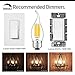 CRLight 3200K LED Chandelier Bulb Dimmable 6W 700LM Soft White, 70W Equivalent E26 Medium Base LED Candle Bulbs, C35 Clear Glass Flame Shape Bent Tip, 360 Degree Beam Angle, 3 Pack