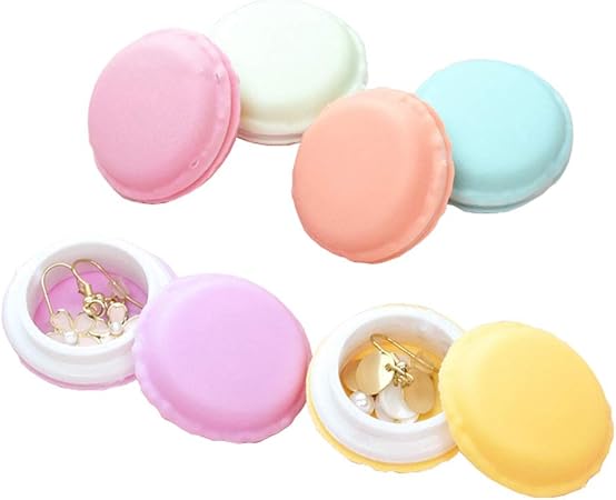 6pcs Mini Macaron Storage Box Macaron Jewelry Box Portable Travel Storage Case Ring Necklace Earring Carrying Case Earphone Container Amazon Ca Home Kitchen