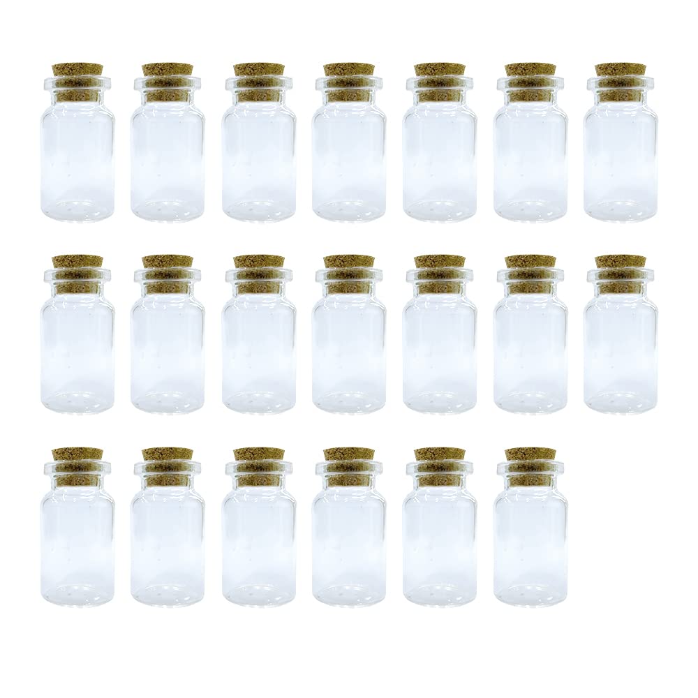 WYAN 20Pcs 7ML mini glass bottle,mini glass bottles with cork,shot bottles wedding favours,for DIY Arts Crafts Decoration