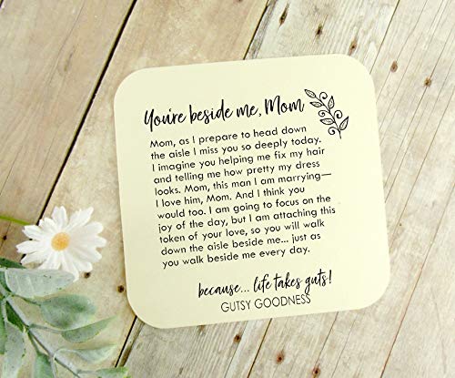 Wedding Bouquet Photo Charm Mom You Walk Beside Me Every Day White Bridal Pendant Mother Remembrance Memorial Photo Jewelry - Thumbnail 2