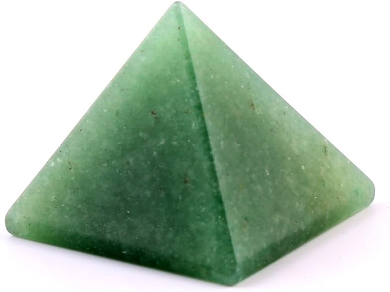 YWG Stone Green Aventurine 1.5inch Natural Pyramid Carved Chakra Healing Crystal Reiki Stone Gemstone Radiation Deflection Home Decor Gift Decoration Crafts (Green Aventurine)