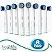 Compatible with Oral-B Electric Toothbrush Sensitive Replacement Head Generic - 8-Pack | Gentle-Action Tooth Brush Heads with Dupont Bristles | Sensitive Gums & Teeth & Gentle Whitening Action | Braun