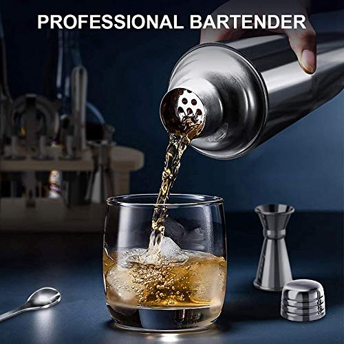 NXYJD 22 stücke Cocktail Shaker Set, Barwerkzeugset mit stilvollen Bambusständer Bartending Kit für Zuhause, Bars… – Bild 6