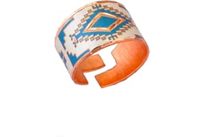 FRONT LINE JEWELRY Copper Cuff Rings for Unisex. SW Motifs/Art Deco/Tree of Life/Peace Sign/Star/Leopard/Aztec/Ocean Life/Sunburst/Evil Eyes/Wildlife/Bunny/Horses Native Rings
