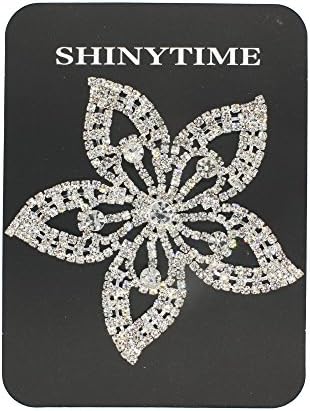SHINYTIME Crystal Rhinestones Appliques flower sequins patches hotfix rhinestones for Wedding Bridal Embellishments and bridal headpiece