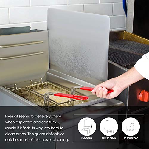 Zipcase Stainless Steel 20-1/2" W x 18" H Universal Side fryer Splash for Commercial Fryers fitting 0.5" - 1" Side, Pack of 1
