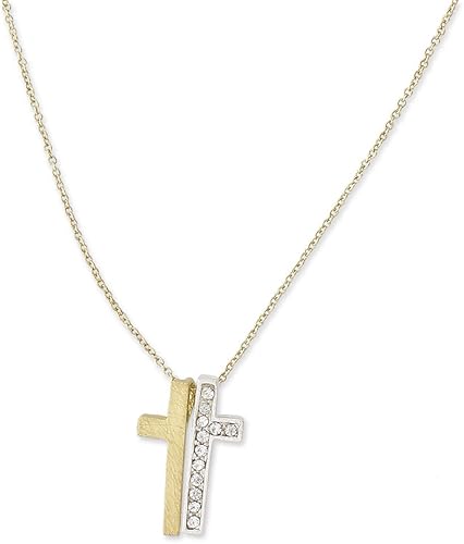 Amazon アビステ Abiste スクラッチメタルクロスモチーフネックレス ツートーン g ネックレス 通販