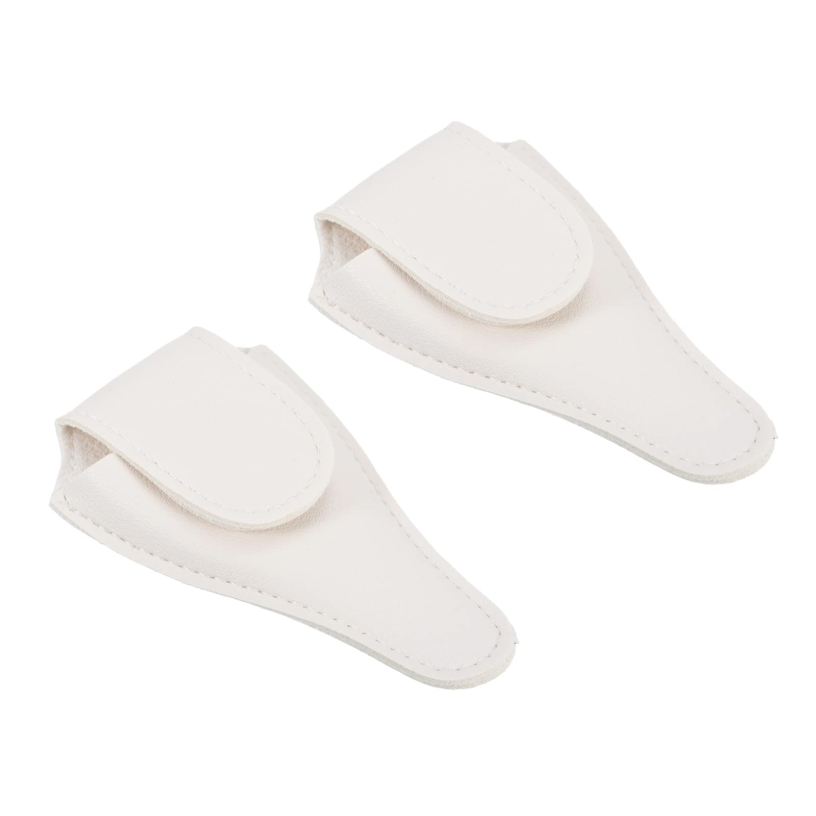 PATIKIL 4.5"x2.6" Embroidery Scissors Sheath, 2 Pack PU Leather Nail Cuticle Scissor Cover Small Pointed Nippers Scissors Protective Case, White