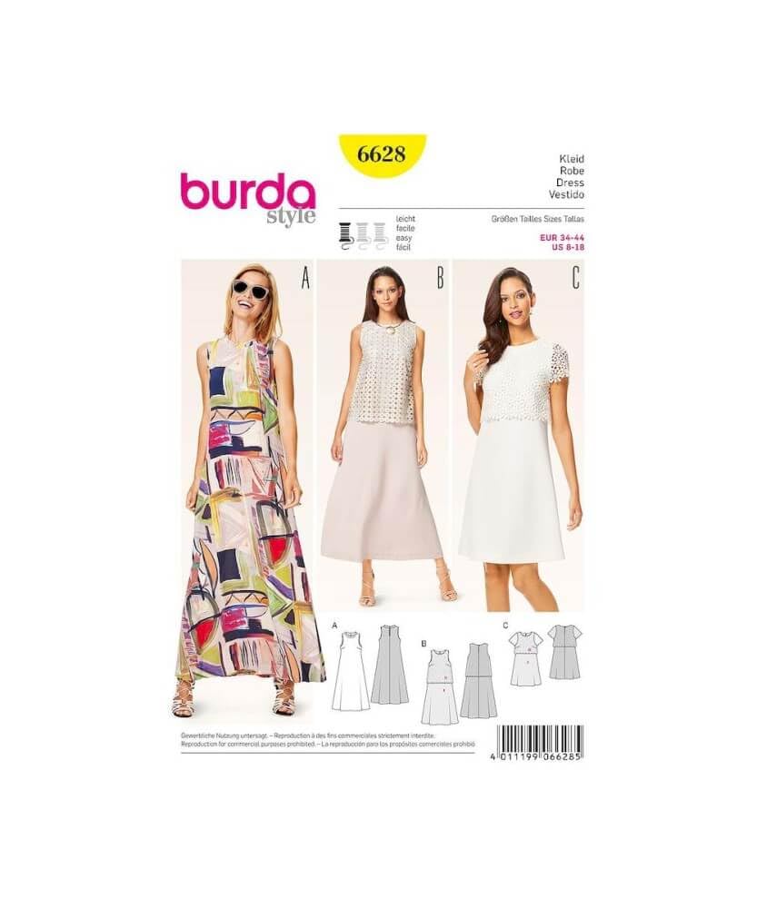 Burda Style Sewing Pattern B6628 Misses' Dress